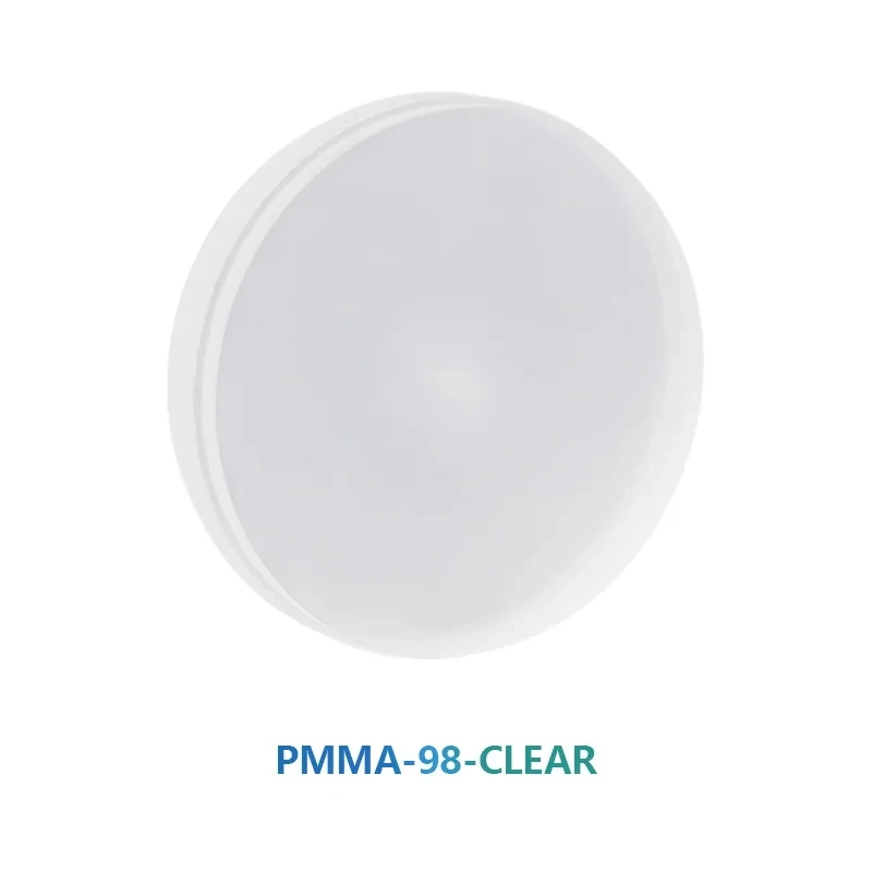 98*10mm-25mm Clear Color Dental PMMA Blocks Transparent PMMA Milling Discs for Denture Temporary Crown Bridge Dental Lab CAD/CAM