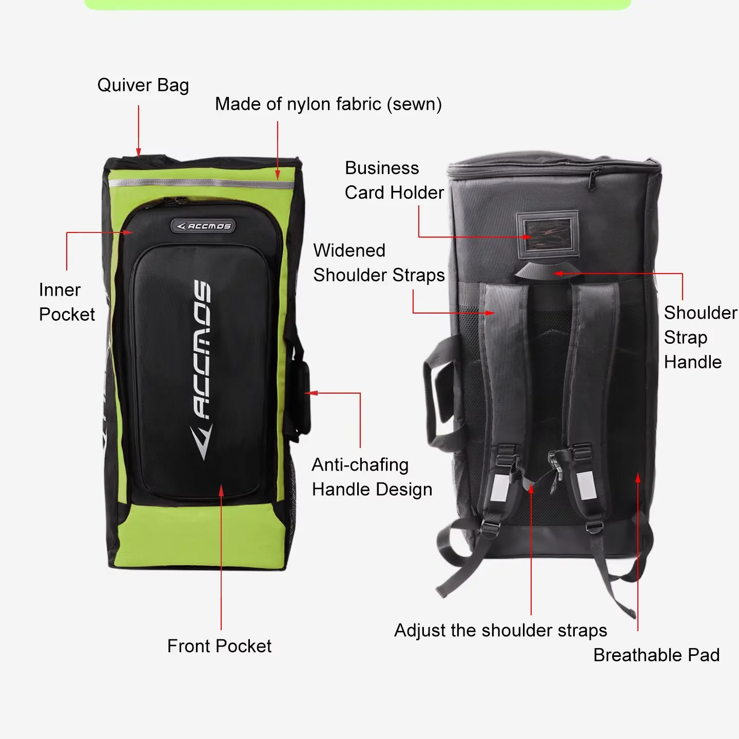 ACCMOS Nylon-Verbundstoff Bogentasche Tragbarer Zerlegbarer Rucksack Handtasche für Outdoor-Jagd- und Schießzubehör – Detail 2