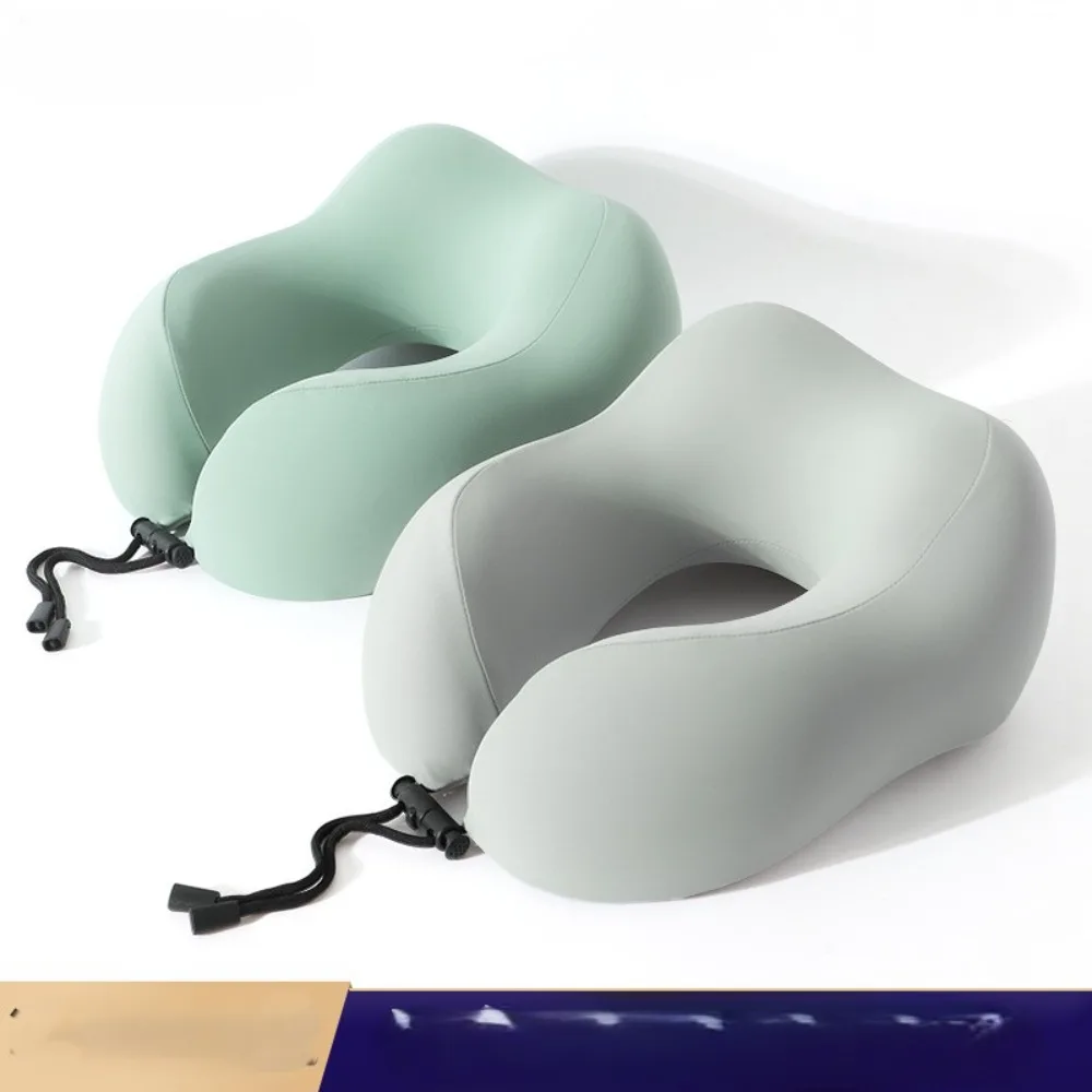 

Можно хранить подушку U-образной формы из ледяного шелка! Защита шеи из пены с эффектом памяти, прохладный и дышащий, инструмент для сна в офисе для путешествий