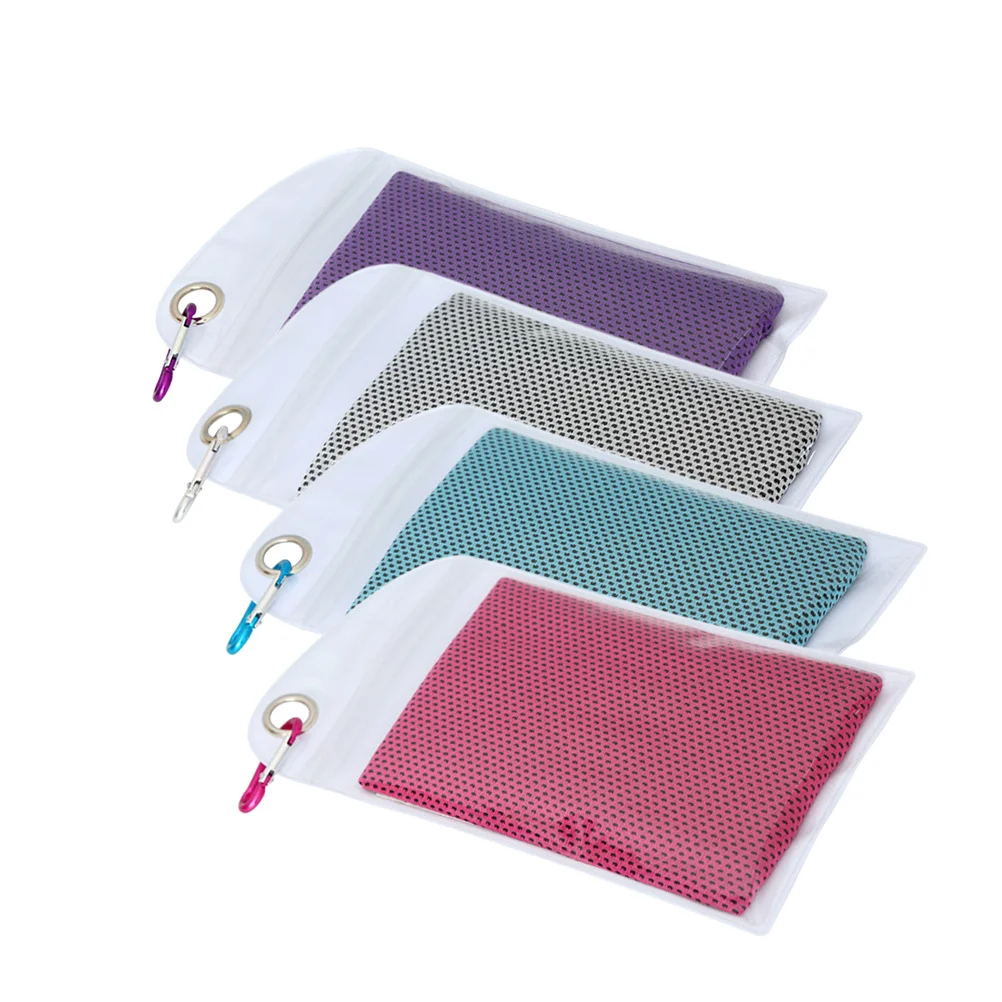 4 قطعة منشفة رياضية للتبريد من الألياف الدقيقة سريعة الجفاف ماصة للعرق منشفة لياقة بدنية للجري والتخييم واليوجا رمادي أزرق وردي أرجواني