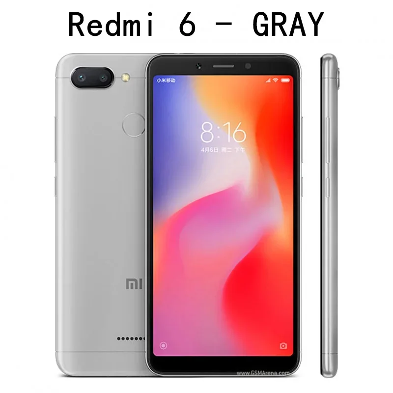 Xiaomi-Smartphone Redmi 6 Original, 4GB, 64GB, 13000mAh, 6,6 pulgadas, Google Play, huella dactilar, octa-core, Rom Global, 4G