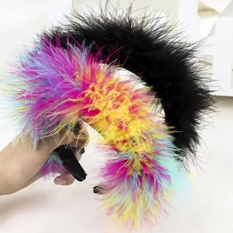 플러시 플러프 헤드 밴드 푹신한 패션 헤어 액세서리 귀여운 헤드웨어 의상 D08E