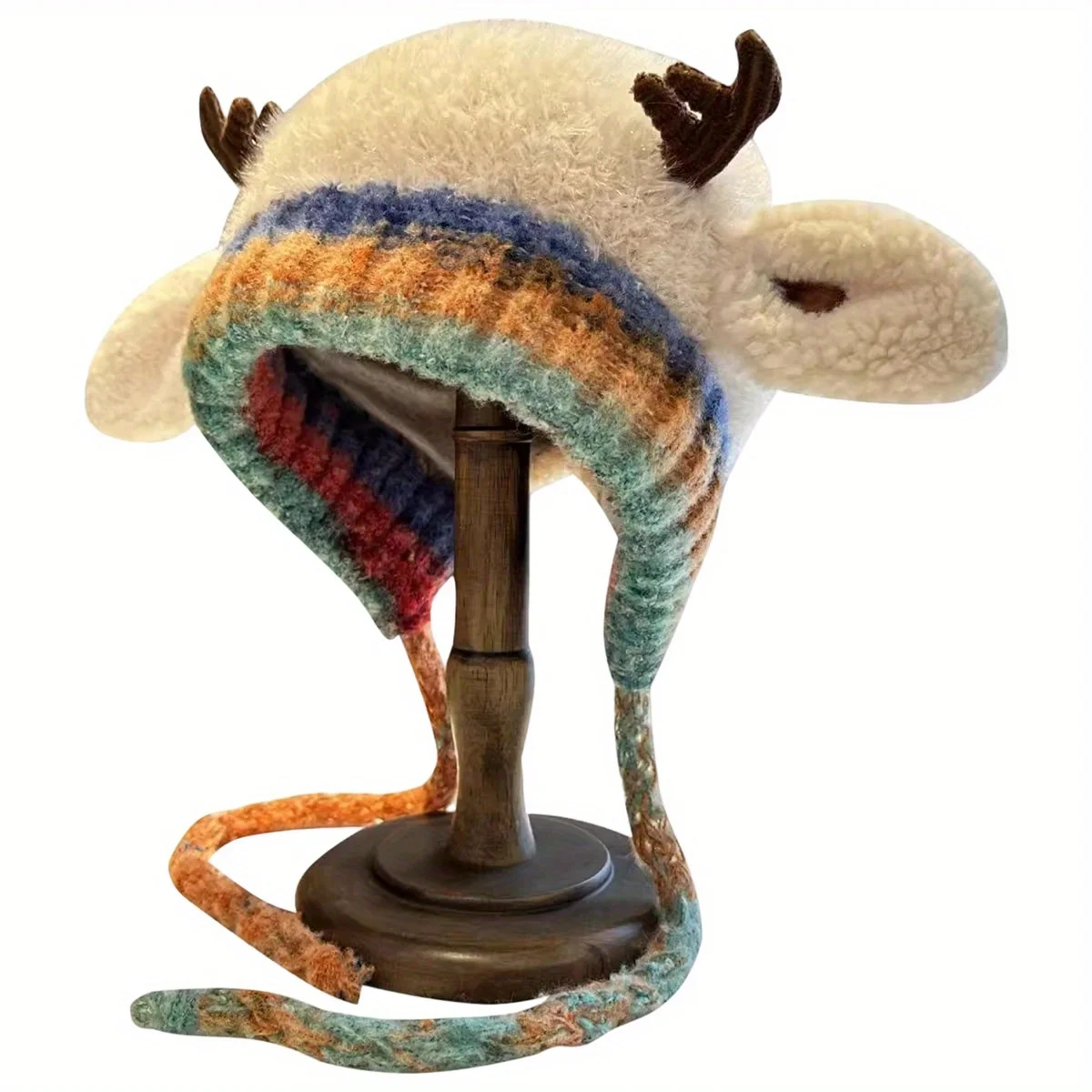Warm And Adorable Winter Hat for Women Featuring Antlers And Earflaps, Adjustable And