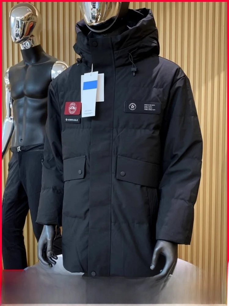 

New Arrival Men's High-End Thiened Warm Color Blo down Jaet Outerwear Youth Casual Sle Windproof 3D Design Du down ...