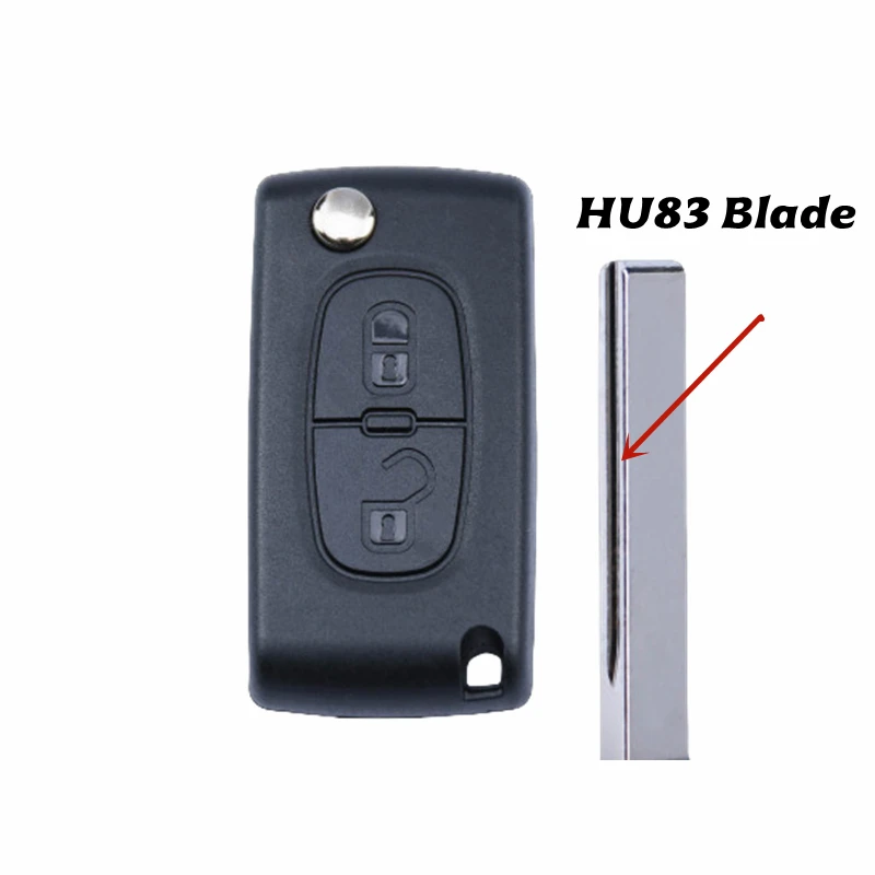 No Logo OEM 2/3Button Replacement Key Case Flip Folding Key Shell For Peugeot 207 307 308 407 607 807 For Citroen C2 C3 C4 C5 C6 view 5
