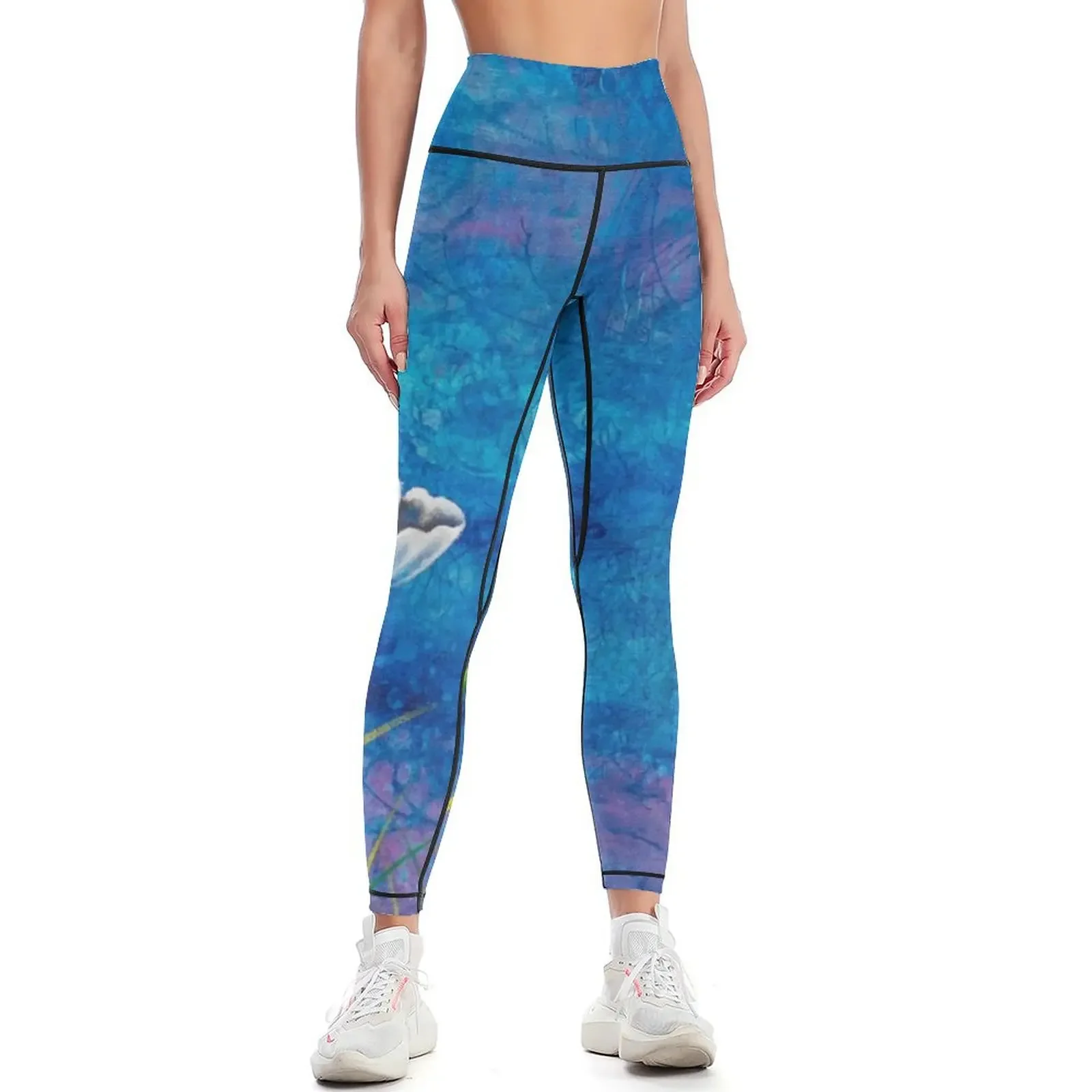 Blue Poppies Leggings legings for fitness Women's high waist gym's clothing gym wear Womens Leggings