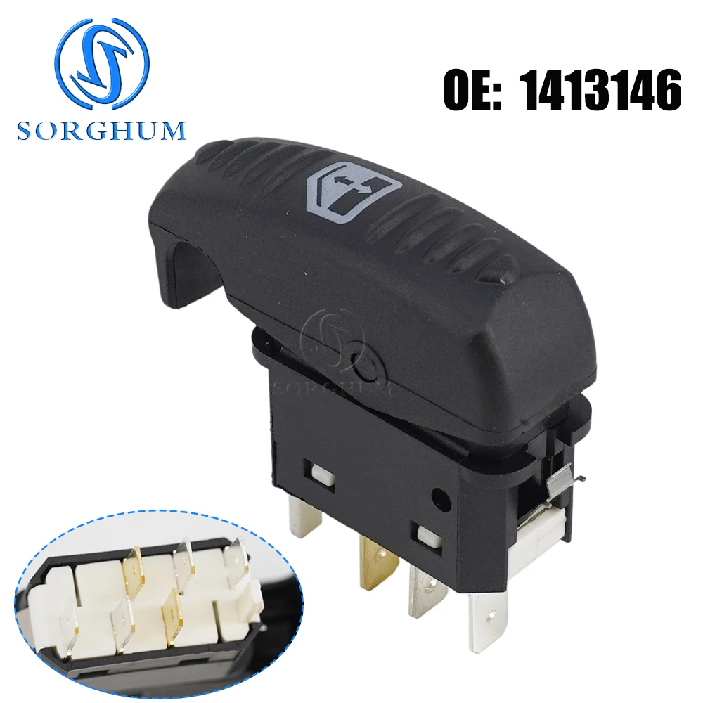 

SORGHUM Power Window Switch Glass Lifter Control Button 1413146 For Scania 4-Series CP CR CT R&P CAB TRUCK PARTS 1368831 108295