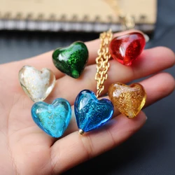 10Pcs 12mm 16mm 20mm Heart  Lampwork glass beads Handmade With Shinning Powder  Multi-color for Bracelet Earring jewelry making