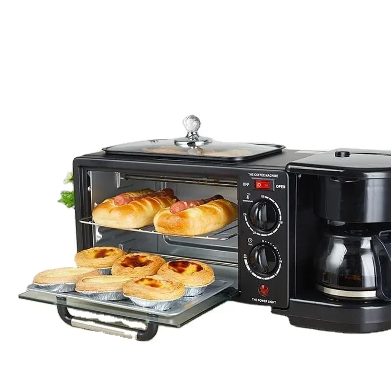 

For 3-in-1 Multifunctional Mini Bread Maker Set Breakfast Machine, Household Electric Oven