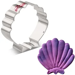 KENIAO Ocean Creatures Seashell Cookie Cutter - 8.2 cm - Under the Sea Biscuit Fondant Sandwich Bread Mold - Stainless Steel