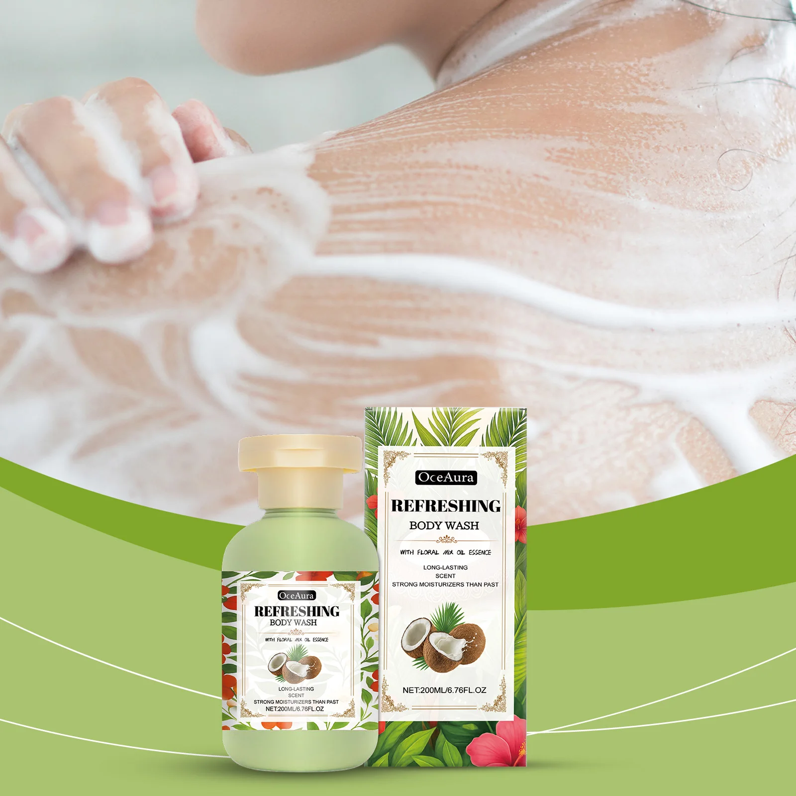 200ml fragancia gel de baño dejar fragancia Control de aceite exfoliante de la piel refrescante hidratación profunda iluminar fragancia Gel de ducha