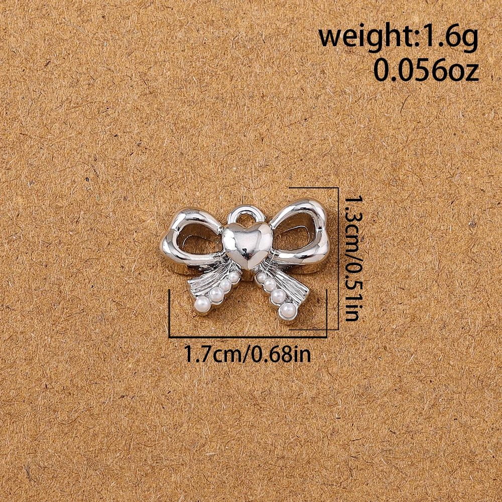 5 قطع جميلة سبائك اللؤلؤ Bowknot سحر المعلقات لصنع المجوهرات الأقراط قلادة سوار ذاتي الصنع اكسسوارات الإمدادات #6