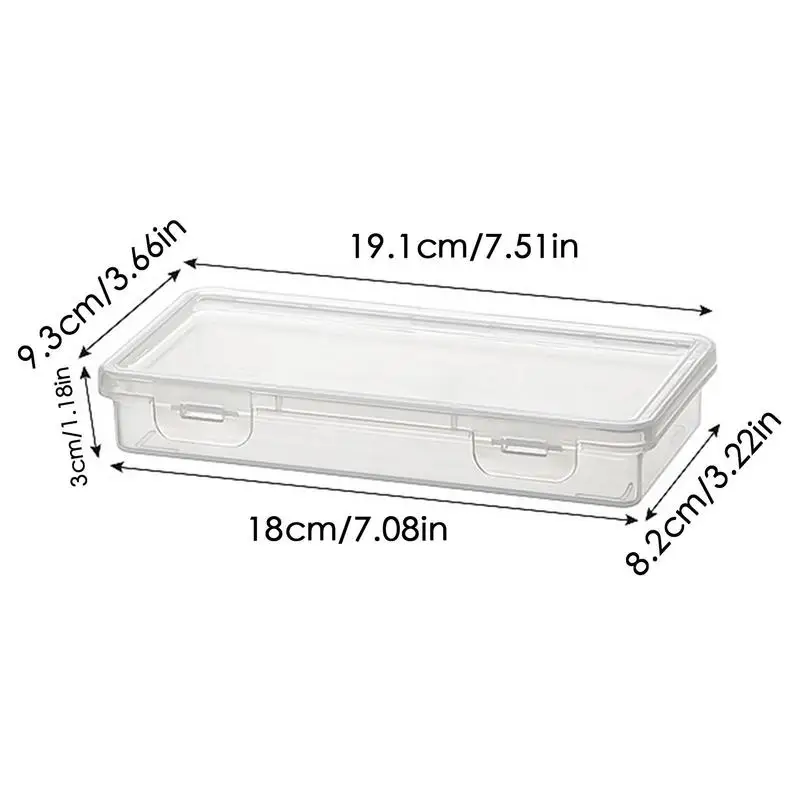 Clear Pencil Holder Box Snap-On Large Capacity Stationery Case With Lid Portable Space Saving Storage Holder For Home School