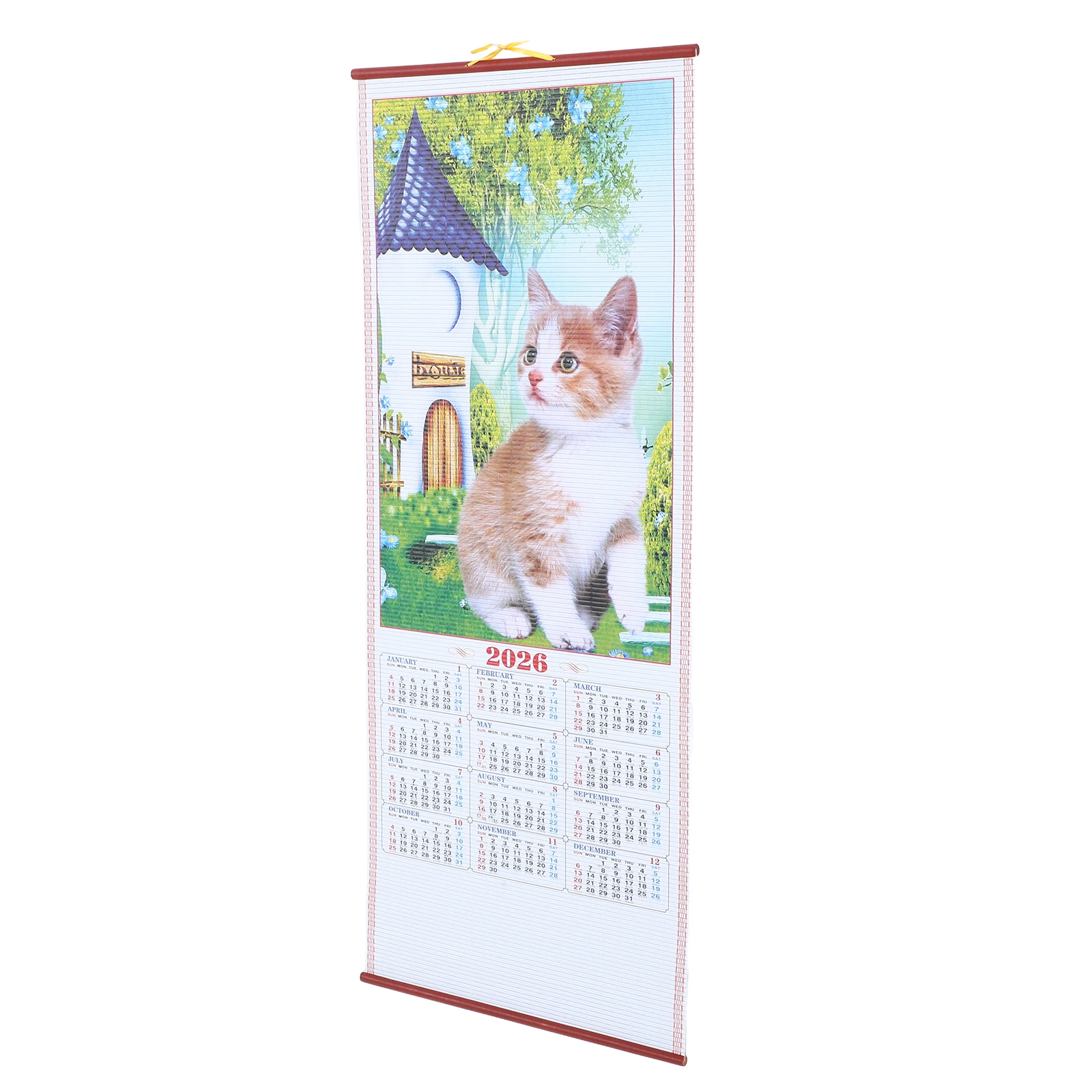 

2026 Horse Year Wall Scroll Calendar Detailed Printing Lunar Calendars Chinese New Year Decorations Hanging Calendars