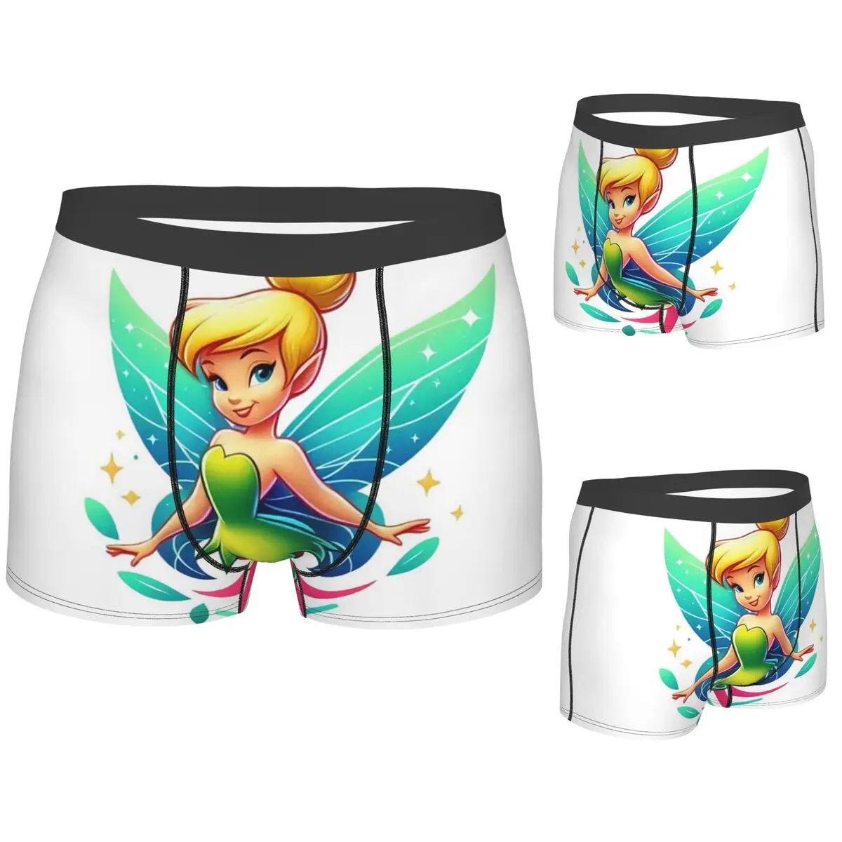 

Трусы-боксеры, шорты Tinker Bell Wings с бантом, трусики Питера Пэна, мужское дышащее нижнее белье для Homme, мужской подарок бойфренду