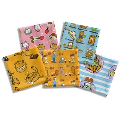 Cartoon Cat Garfield Pattern Peach Skin Microfibe DIY Textile Sewing Cloth 50*145cm