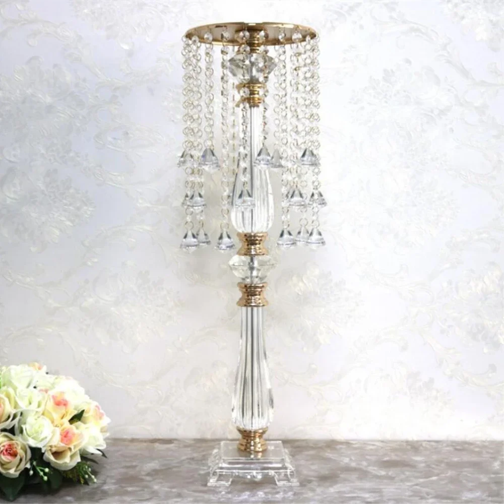 10PCS 70 cm Tall Gold Silver Acrylic Flower Stand Vase Wedding Centerpiece Event Table Wedding Road Lead Party Decoration