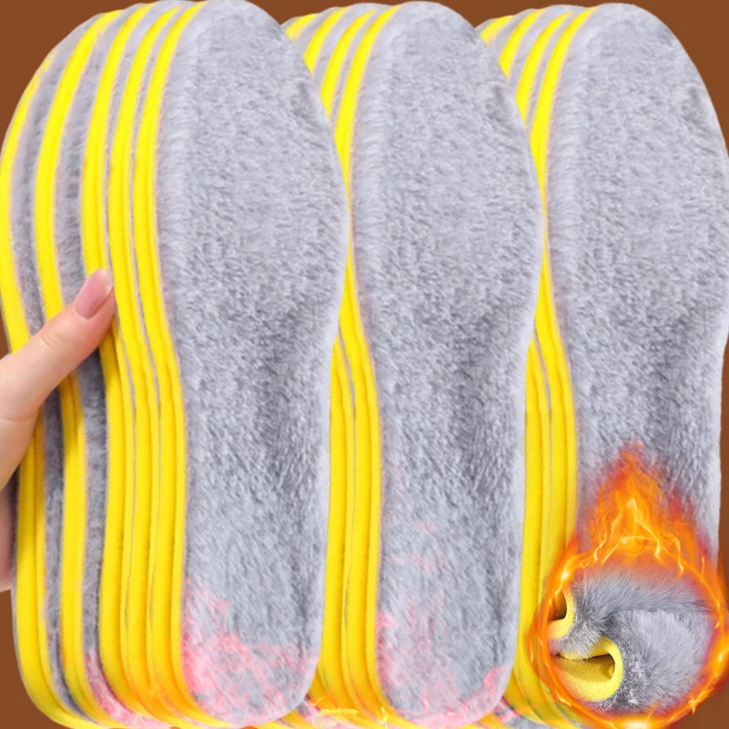 2-6 قطعة 2025 جديد النعال الحرارية اللاتكس المرأة صوف الضأن مع الصوف سميكة الشتاء سوبر لينة الثلوج الأحذية نعل