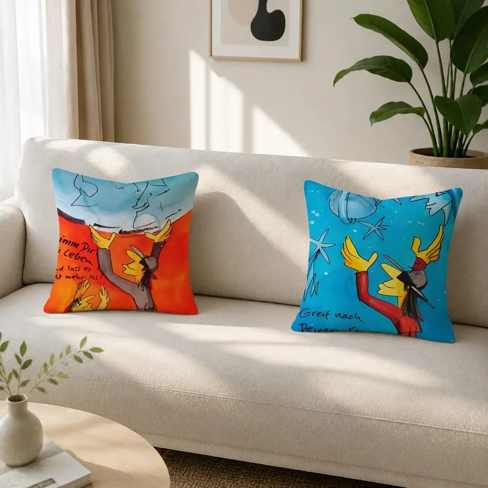 Singer Udo Lindenberg Cushion Cover Soft Plush Cushion Covers Fluffy Throw Pillow Cases for Sofa Bedroom Home Decor