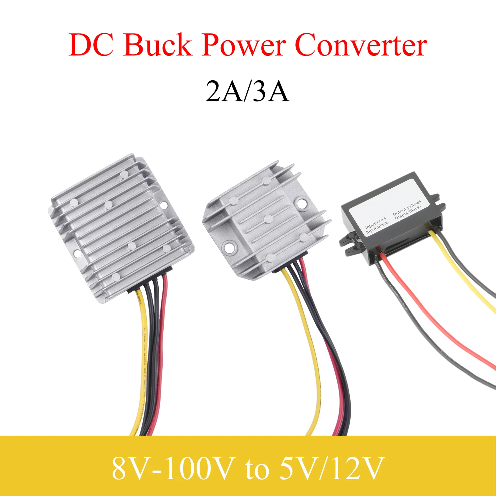 8V-100V to 5V/12V DC Power Converter 2A 3A Buck Regulator Step-Down Voltage Automotive Power Supply Moudle For Car