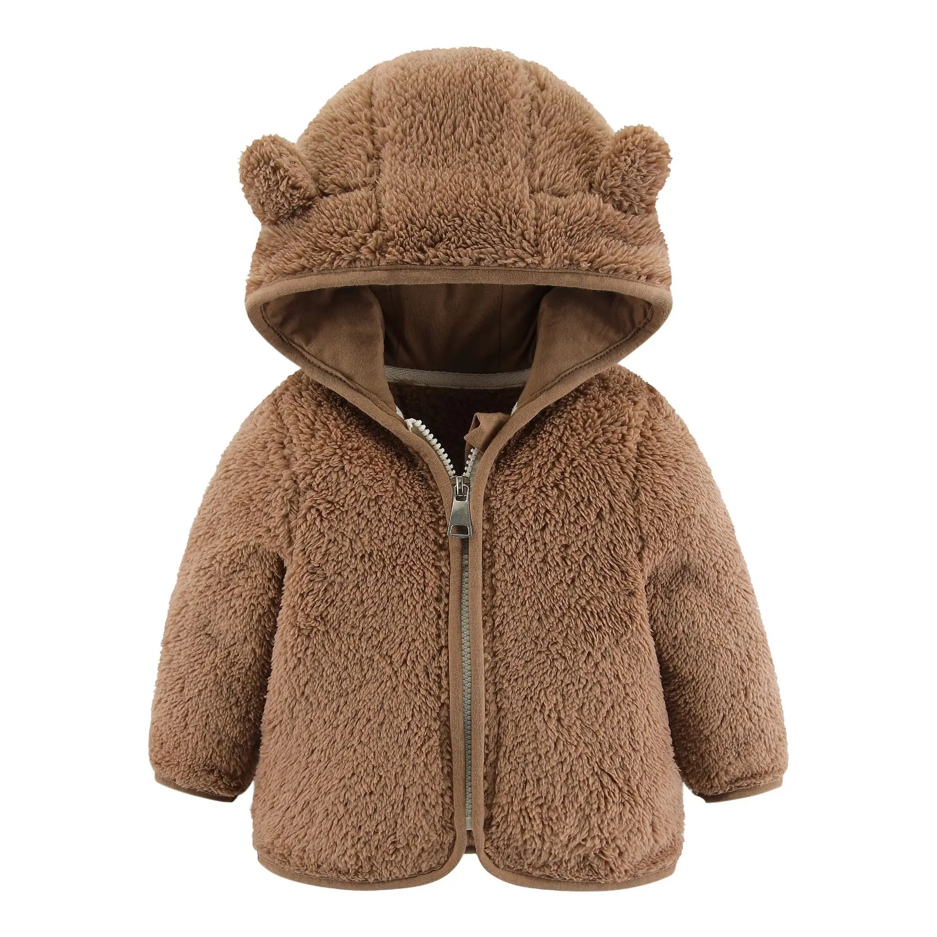 Frühling und Herbst Kinder Fleece Mantel Baby Bär Ohren Langarm Warme Jacke 0-3 Jahre Alte Kind Kleidung – Detail 9