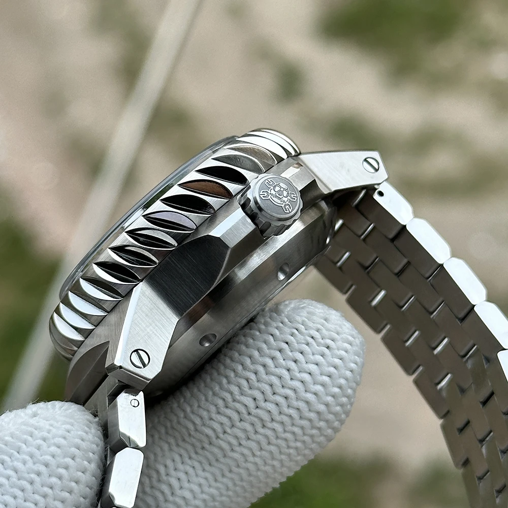 STEELDIVE New In SD1982T 46.5MM Case Titanium Damascus Dial Thick