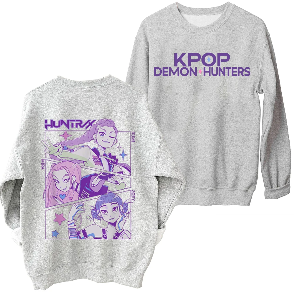 Kpop Demon Hunters 2025 Hot Animeเสื้อกันหนาวOversizeรอบคอแขนยาวHarajuku Sweatshirt