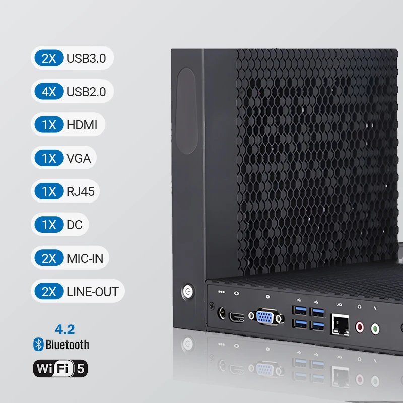 VNOPN Mini PC Intel Core i3 6157U Windows10 WIFI5 DDR4 LAN HDMI 4K Doppio Display Gaming/Ufficio Mini PC desktop mini computer