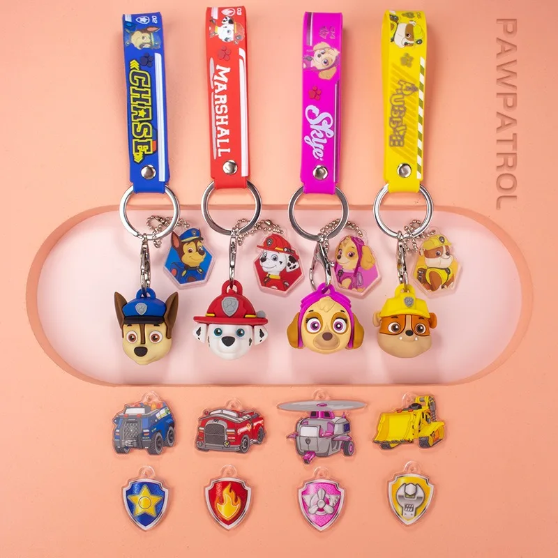 Portachiavi PAW Patrol Chase portachiavi acrilico creativo a doppia faccia personalizza accessori portachiavi ciondolo 3D regali di moda nuovo