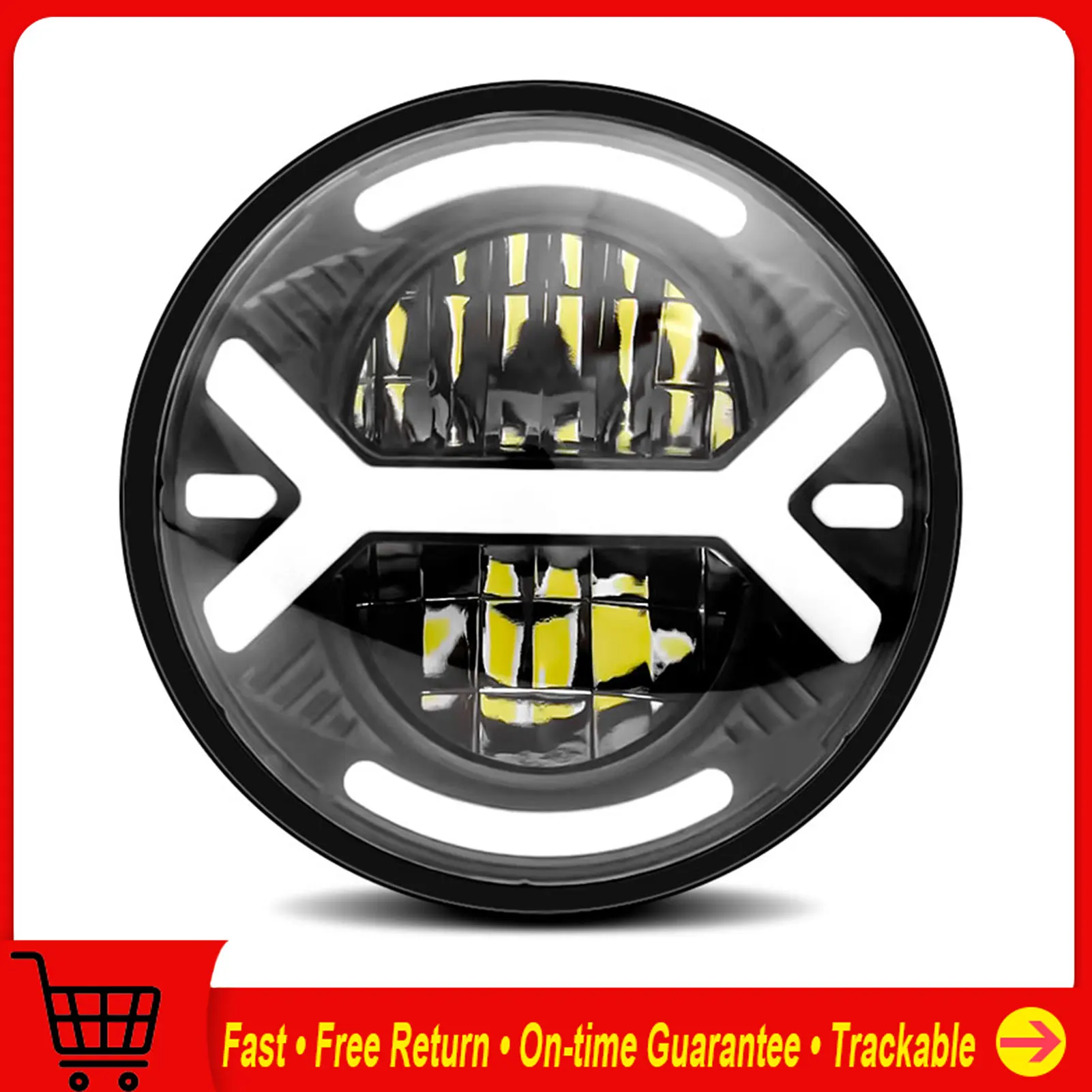 

Motorcycle Headlight 5.75" Round LED Headlamp with DRL Turn Signal Low and LED Motorcycle Headlight