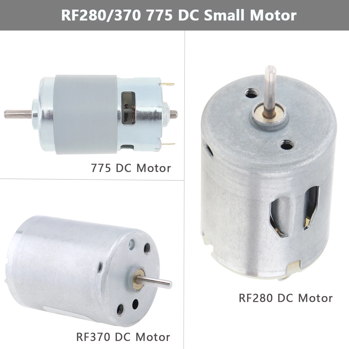 

RF280 / 370 775 DC Motor High Speed Micro Motor for Power Tools / DIY Toys / Vacuum Cleaners Fans DC Motor Small Motor