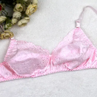 Silk bra thin silk breathable summer plus size bra women\'s lace underwear