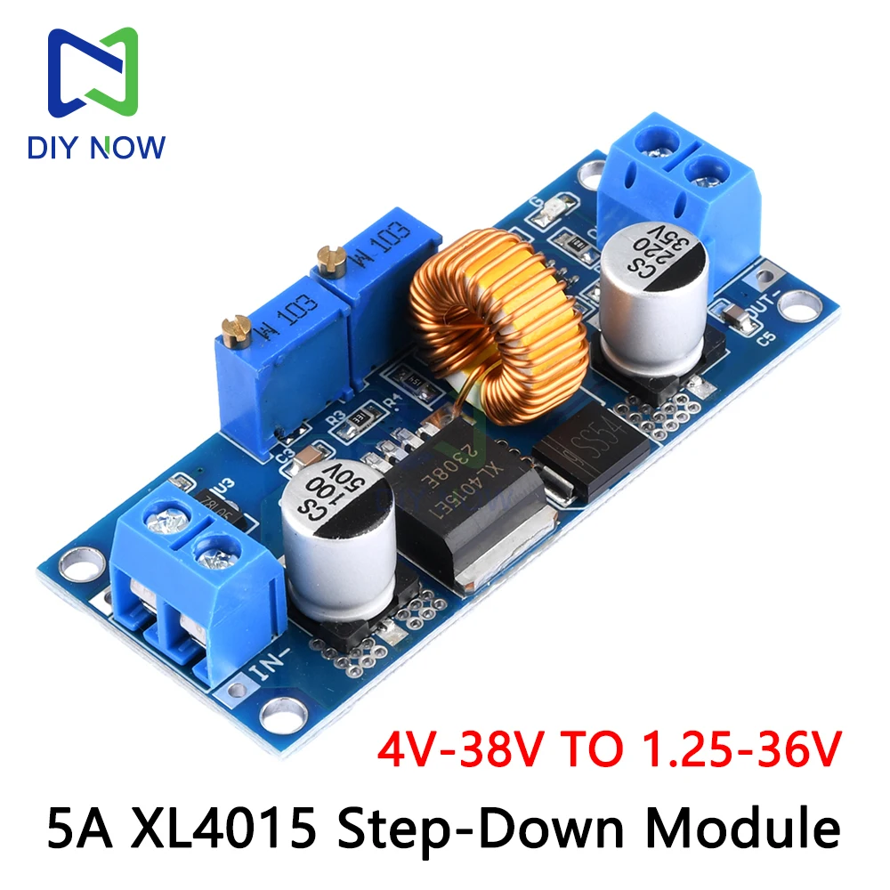 Adjustable Step-Down Charging Board Module 4v-38v To 1.25-36v Xl4015 5a Constant Current Constant Voltage Step-Down Module