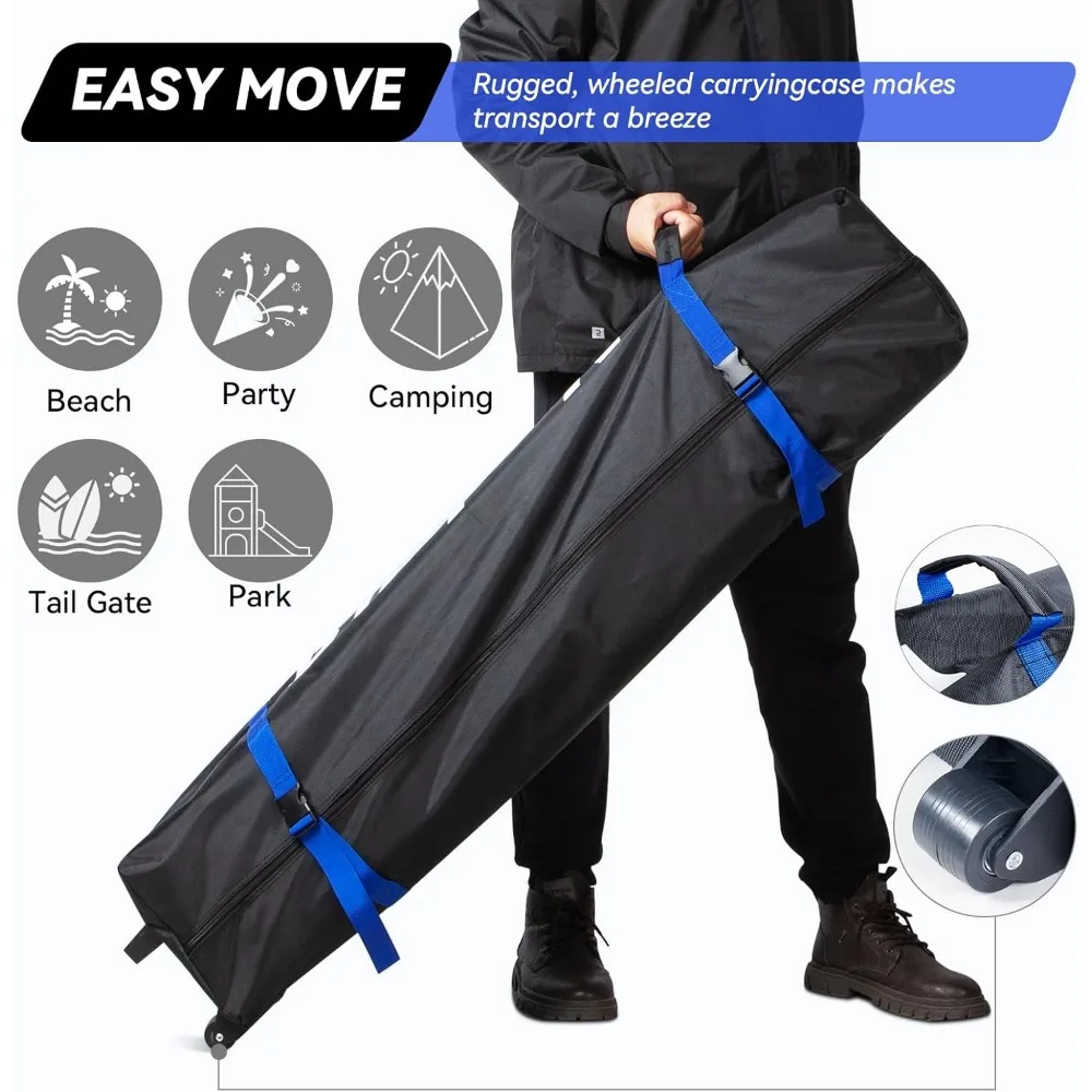 خيمة بمظلة منبثقة مقاس 10 × 10 قائمة بذاتها مع كيس رمل للملاجئ الخارجية، إعداد سهل للنزهات والتخييم #6