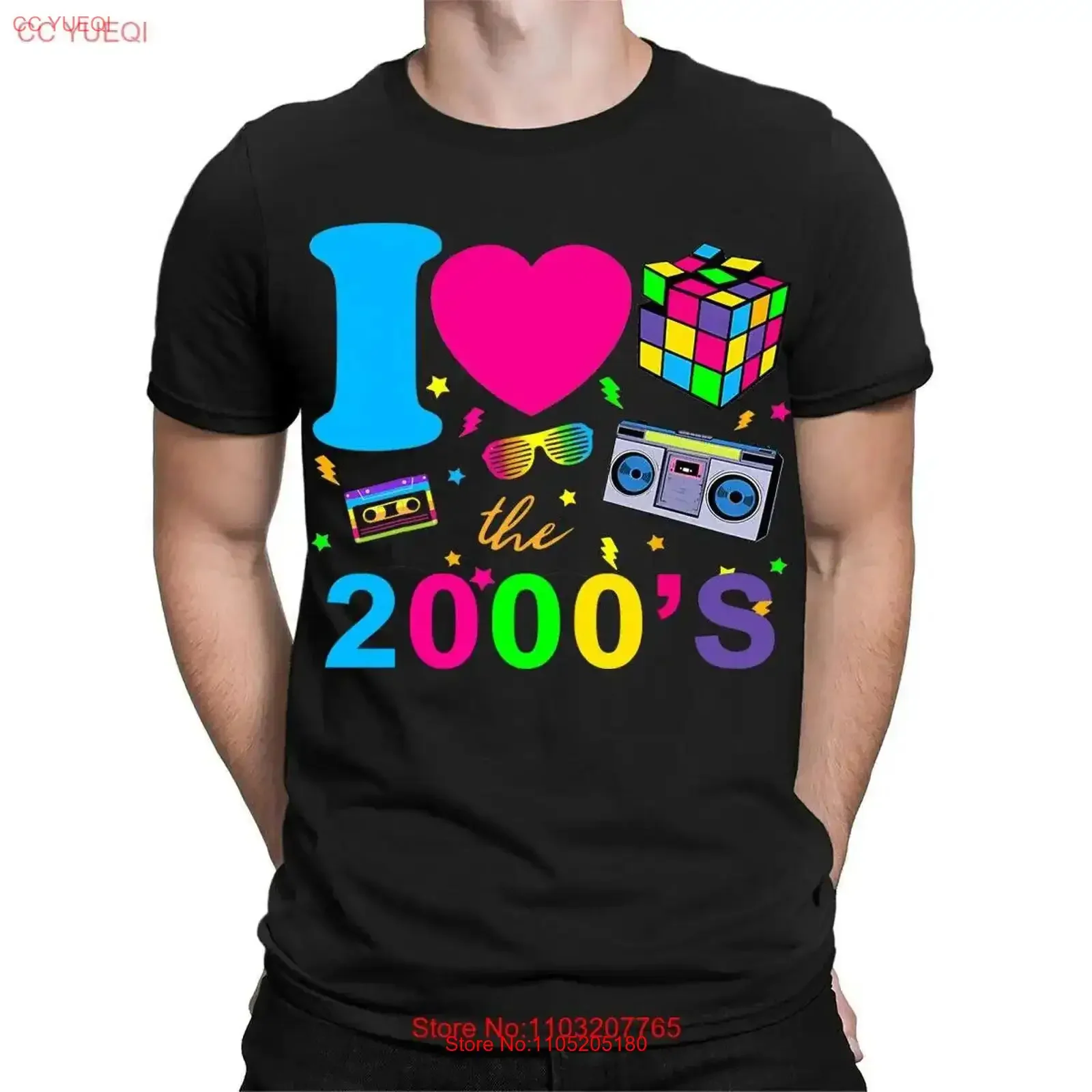 I Love The 2000s Fancy Dress Neon Retro Vintage T Shirt Top TA 36 vintage Washed Unisex Comfortable Breathable graphic