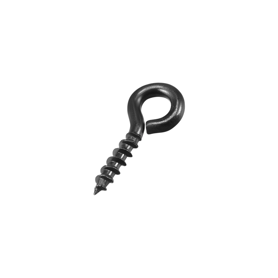 uxcell 50-200pcs 10x4mm 15x7mm Screw Eye Hooks Self Tapping Screws Screw-in Hanger Eye-Shape Ring Hooks Black