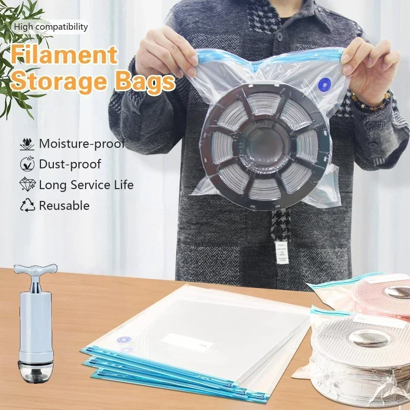 Filament Vacuum Storage Bag Set with Pump  Airtight Vacuum Seal Bags for 3D Printing Filament Moisture Resistant Storage