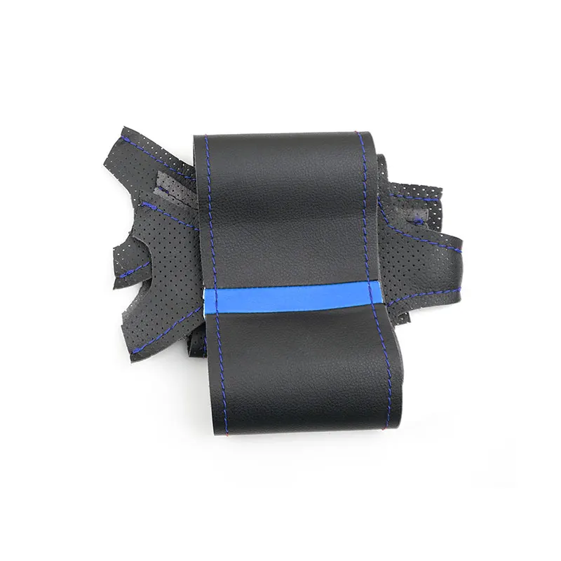 Car Accessories Steering Wheel Cover Trim For VW Old Golf 4 MK4 1998 - 2004 For Passat B5 1996-2005 (3-spoke) blue line blue bar