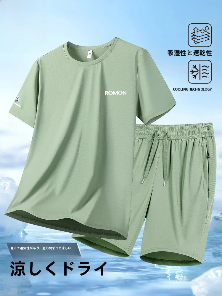 conjunto-de-verano-para-hombre-romon-sensacion-de-frescura-transpirable-holgado-de-manga-corta-y-pantalones-cortos-dos-piezas-ropa-deportiva-informal-y-comoda