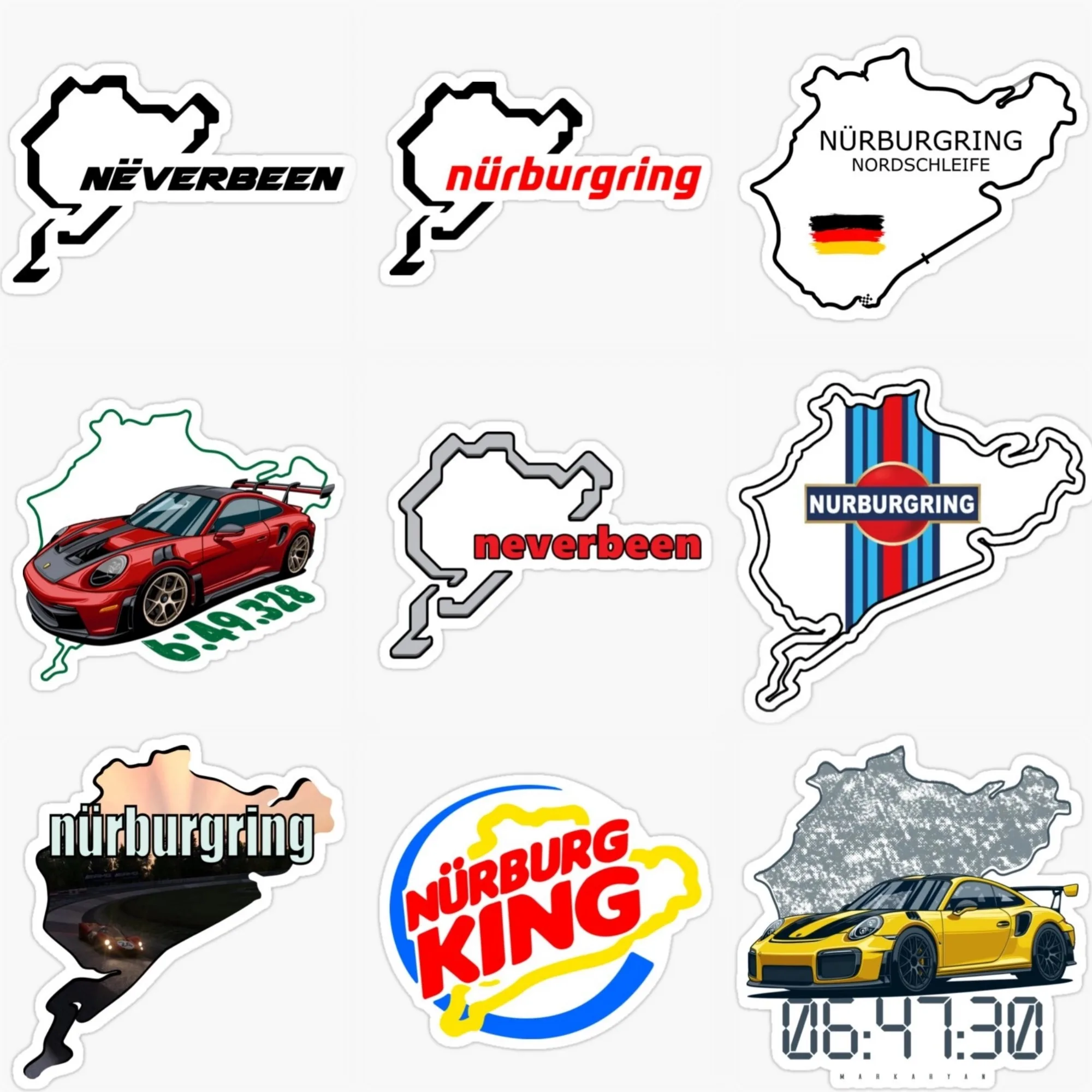 

German Nurburgring Circuit Creative PVC Waterproof Car Sticker for Decorate Car Van Motorcycle Racing Wall Decal Accessories
