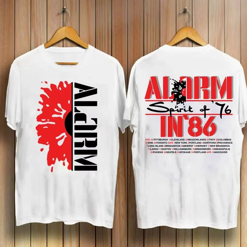The Alarm Band Tour White Men T Shirt 2 Side Size  Men's T-shirts Luxury Clothes Copy Men's Clothing with Many Korean Reviews
