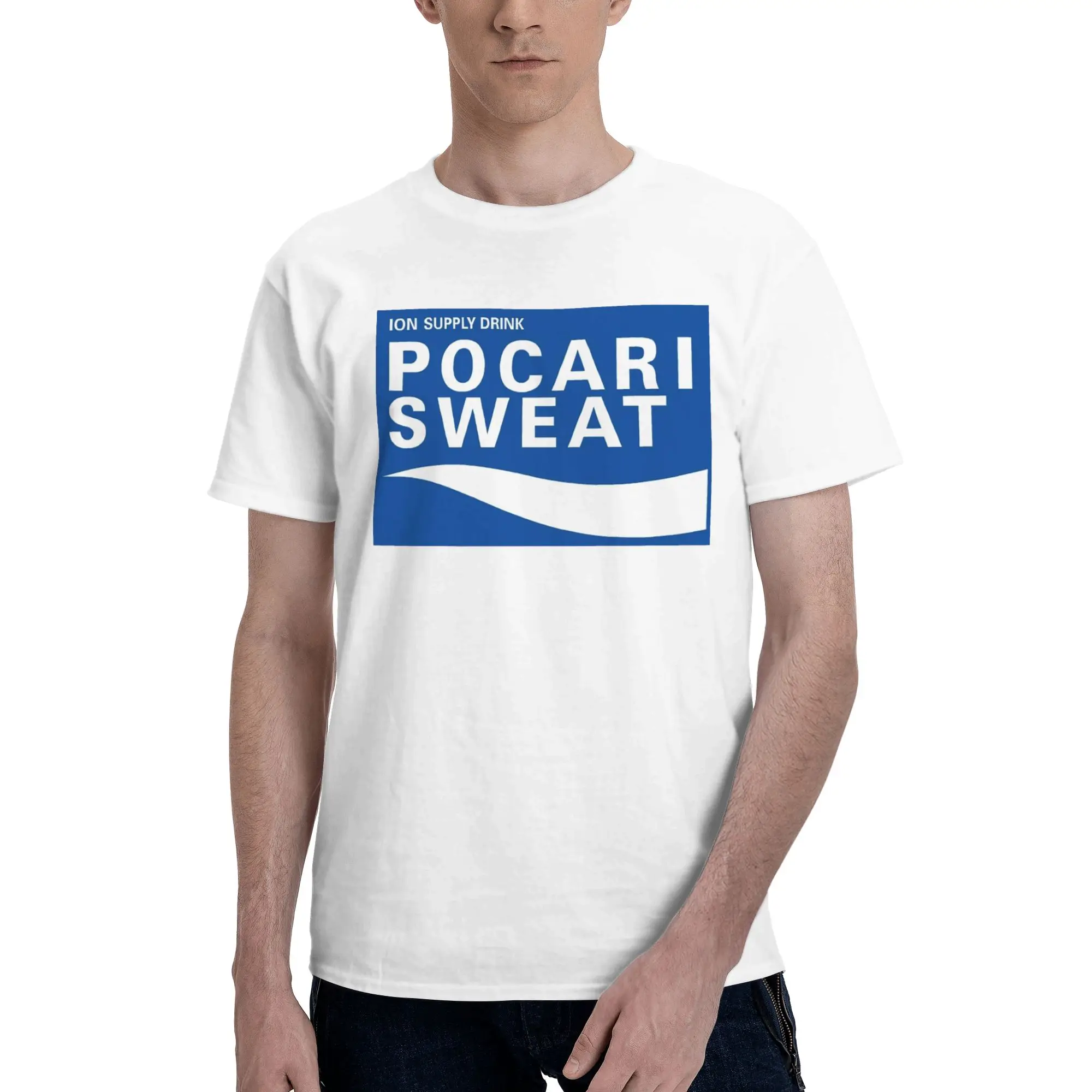 

Just some Pocari Sweat merch 100% Cotton T-Shirt Men's Classic T Shirts Men Round Neck Short Sleeve S-6XL