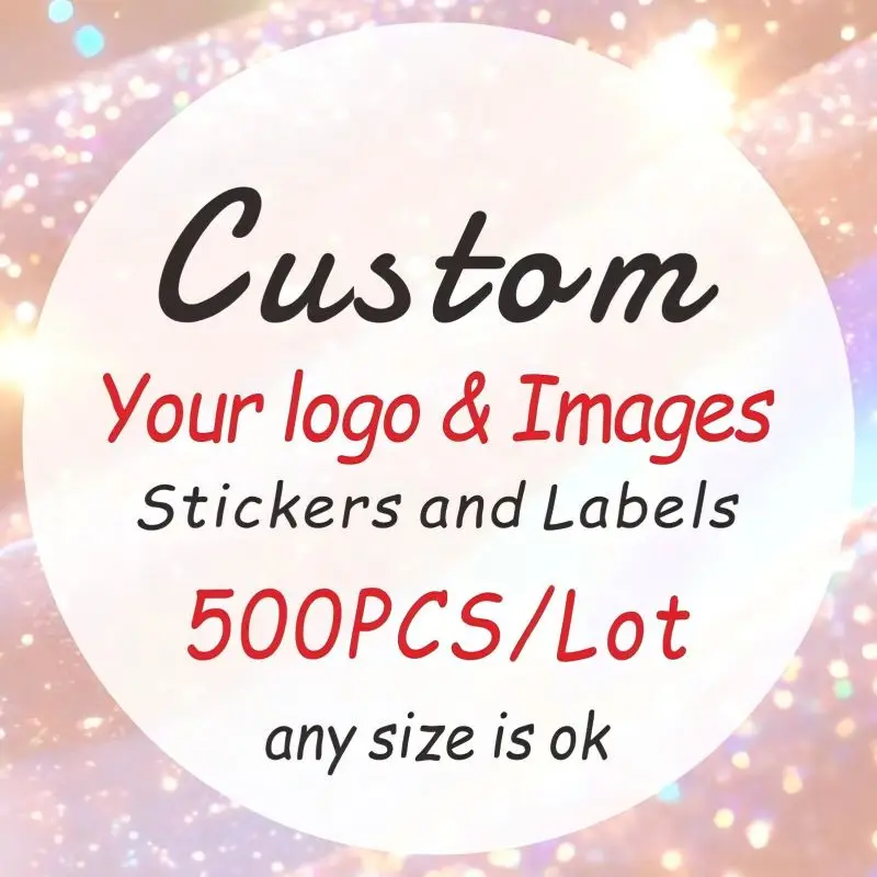 

500PCS Custom Stickers and Personalized Brand Stickers Logo Wedding Birthday Box Stickers Birthdays Baptism DIY Your Own Labels