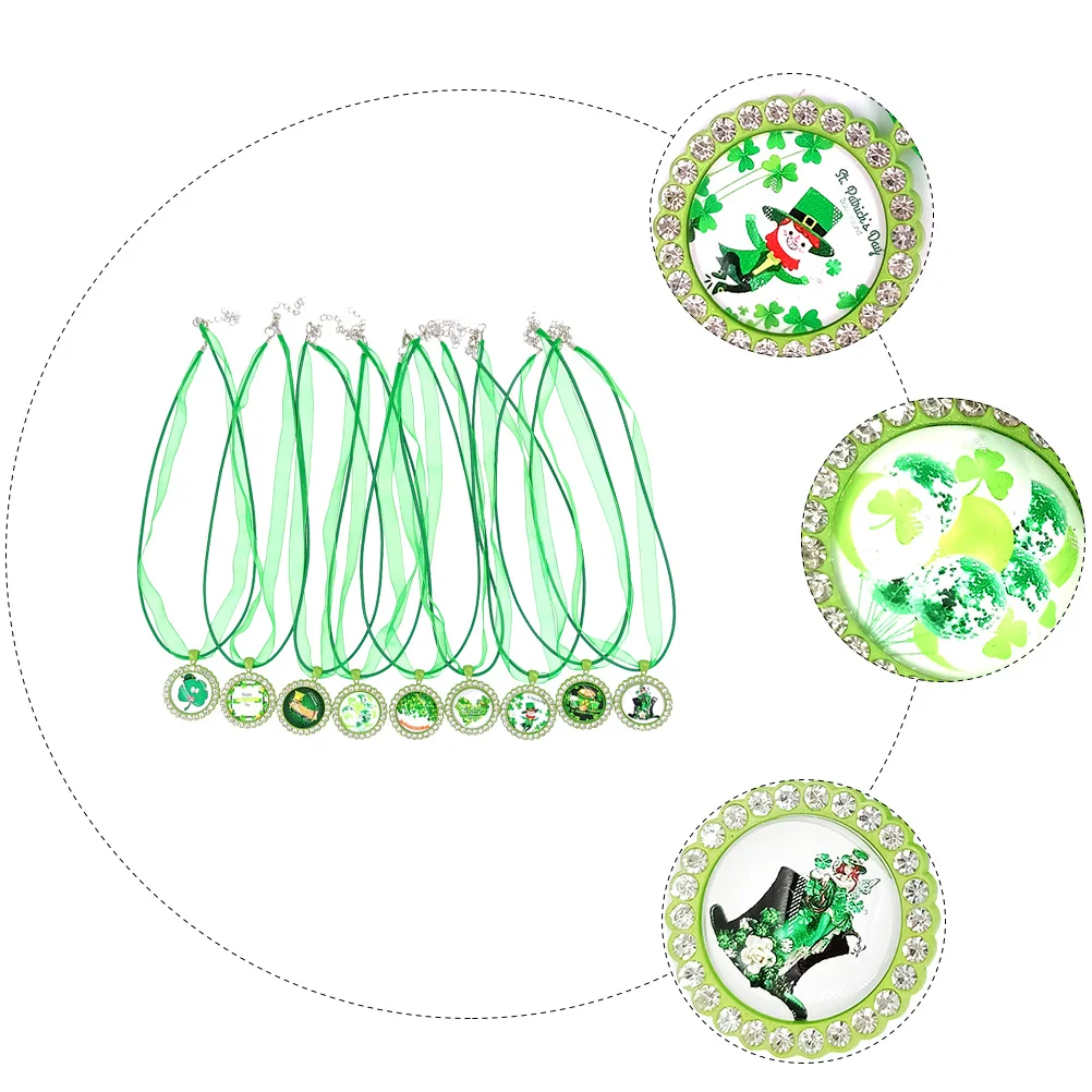 

9 Pcs Irish Day Necklace Kid Chokers Gifts Jewelry Children Festival Zinc Alloy Decorative Ornaments