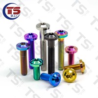 TS M4/M5/M6/M8X10/15/20/25/30/35-60mm multicolor Titanium Bolts Screws Button Torx Head Bicycle Motorcycle Disc Brake 10 PCS