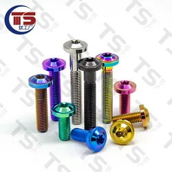 TS M4/M5/M6/M8X10/15/20/25/30/35-60mm multicolor Titanium Bolts Screws Button Torx Head Bicycle Motorcycle Disc Brake 10 PCS