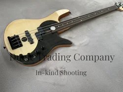 Fretless bass 4 strings Taiji bass Yin-Yang electric bass Rosewood fingerboard Maple Neck Black hardware active battery case