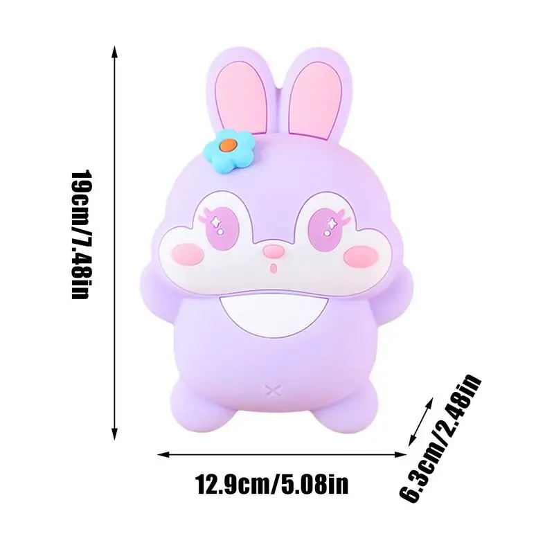Cute Bunny Desk Lamp Desktop Bunny Night Lamp 30-minute Timing Function Bedroom Table Lamp For Bedside Bookshelf Children's Room