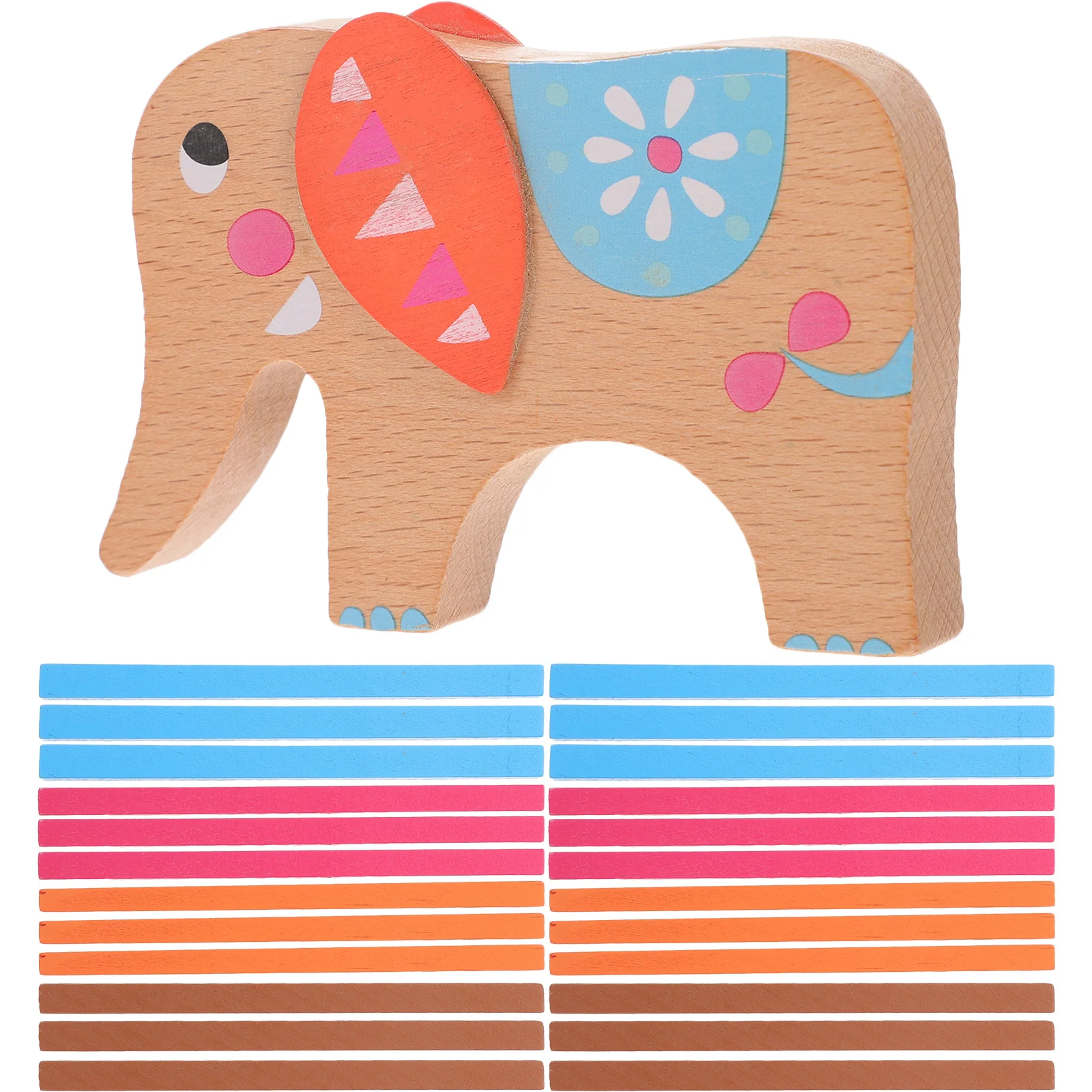 Bâtons colorés empilables en bois d'éléphant, Puzzle d'équilibre, jouet pour les tout-petits, blocs en forme de dessin animé, analyse de la coopération oculaire