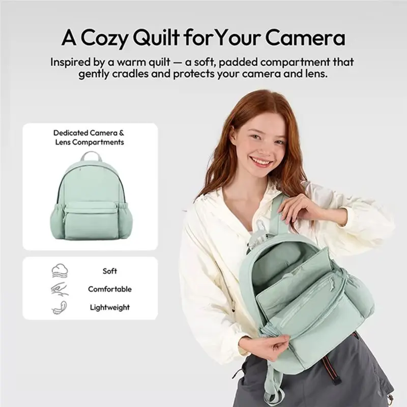 Exquisite-BP02 Puffer Camera Backpack 9L Camera Bag For Camera Smartphone Tablet Backpack For Outdoor Travel Photography